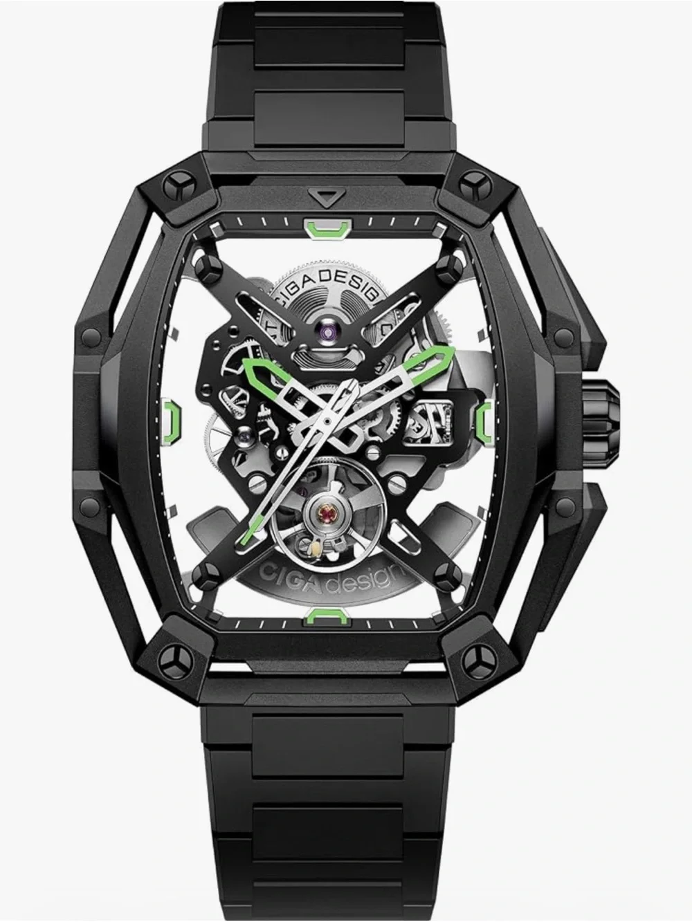 CIGA Design Skeleton Automatic Mechanical Watch in Stainless Steel, LIKE NEW